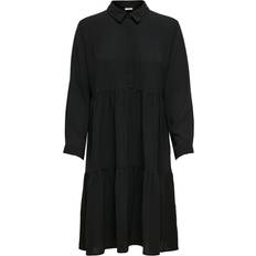 Dam - Enfärgade - Korta klänningar - Svarta Jacqueline de Yong Solid Colored Shirt Dress - Black