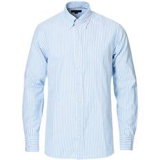 Eton Oxfordskjortor - XL Eton Striped Royal Oxford Shirt - Light Blue
