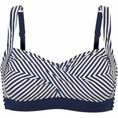 Abecita Brighton Twisted Soft Bikini Bra - Navy Blue/White