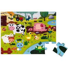 Janod Tactile Puzzle Farm Animals 20 Bitar
