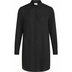 12 - Dam Skjortor Vila Lucy Long Loose Fit Shirt - Black