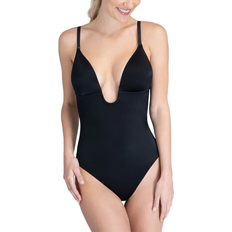 Spanx Bodys Spanx Suit Your Fancy Plunge Low-Back Thong Bodysuit - Very Black