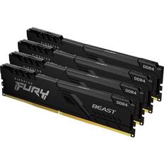 128 GB - DDR4 RAM minnen Kingston Fury Beast Black DDR4 3200MHz 4x32GB (KF432C16BBK4/128)