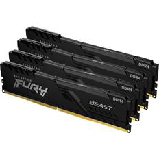 128 GB - DDR4 RAM minnen Kingston Fury Beast Black DDR4 3600MHz 4x32GB (KF436C18BBK4/128)