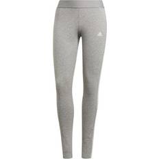 Adidas Dam - XXS Tights adidas Women 3 Stripes Leggings - Gray/White