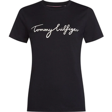 Tommy Hilfiger Dam - Kort ärmar T-shirts Tommy Hilfiger Heritage Crew Neck Logo T-shirt - Masters Black