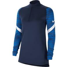 Nike Blåa - Dam - Elastan/Lycra/Spandex T-shirts Nike Strike 21 Drill Top Women - Obsidian/Royal Blue/White