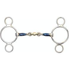 Shires Blue Sweet Iron Two Ring Gag With Lozenge