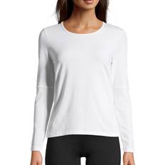12 - Dam T-shirts & Linnen Casall Essential Mesh Detail Long Sleeve - White