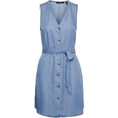 Vero Moda 40 Klänningar Vero Moda Viviana V-neck Sleeveless Dress - Light Blue Denim