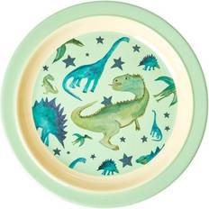 Rice Gröna Tallrikar & Skålar Rice Melamine Kids Plate Dinosaurs Plate
