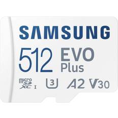 Samsung 512 GB - microSDXC Minneskort Samsung Evo Plus microSDXC Class 10 UHS-I U3 V30 A2 130 MB/s 512GB +Adapter