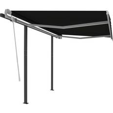 Manuell styrning - Polyester Markiser vidaXL Manual Retractable Awning with Posts 350x250cm