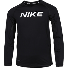 Spandex Sweatshirts Barnkläder Nike Kid's Pro Long-Sleeve Training Top - Black/White