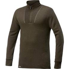 Polyamid Underställstoppar Woolpower Zip Turtleneck 400 Long Sleeved Baselayer Unisex - Pine Green