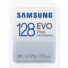 Samsung 128 GB - Class 10 Minneskort & USB-minnen Samsung Evo Plus 2021 SDXC Class 10 UHS-I U3 V30 130MB/s 128GB