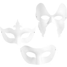Lösögonfransar Maskeradkläder Creativ Company Maskerad Mask av Kartong Vita 12 st