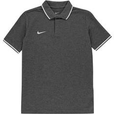 Nike Pikétröjor Nike Youth Boys Polo Team Club 19 SS - Charcoal Heather/White (AJ1502-071)