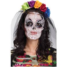 Skelett - Vit Ansiktsmasker Boland Diadem med Mask Day of the Dead