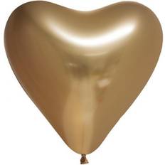 Hjärtformade Ballonger, Guld 6-pack