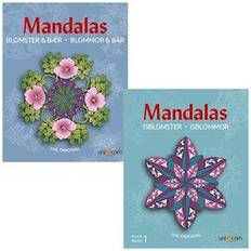 Unicorn Mandalas malebøger Blomster og Bær & Isblomster 2 stk