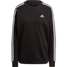 Adidas Dam - Lös Tröjor adidas Women Essentials Studio Lounge 3-Stripes Sweatshirt - Black/White