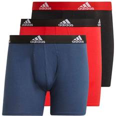 Adidas Herr - Röda Kalsonger adidas Logo Boxer Briefs 3-pack - Black/Crew Navy/Scarlet
