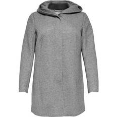 48 - Dam Kappor & Rockar Only Sedona Curvy Seasonal Coat - Grey/Light Grey Melange