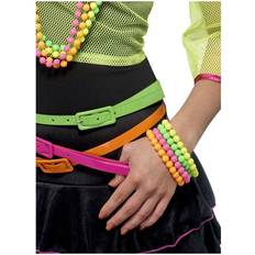 80-tal Tillbehör Smiffys Neon Beaded Bracelets