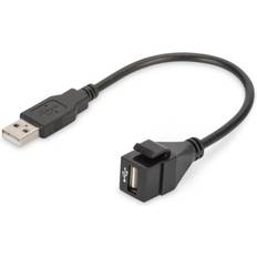 Digitus USB A-USB A - USB-kabel Kablar Digitus Keystone USB A-USB A M-F 2.0 0.2m