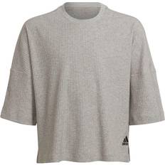 Spandex Sweatshirts Barnkläder adidas Yoga Lounge Cotton Comfort Sweatshirt Kids - Medium Grey Heather/Black