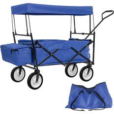 tectake foldable handcart with roof and carrying bag