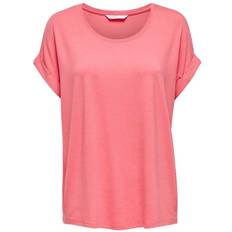 Dam - Rosa - Viskos T-shirts Only Moster Loose T-shirt - Pink/Tea Rose