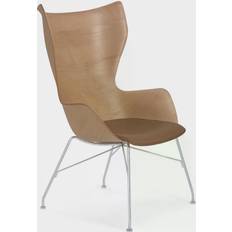 Kartell K/Wood Leather Fåtölj 110cm