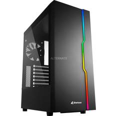 Sharkoon Midi Tower (ATX) Datorchassin Sharkoon RGB Slider (Black/Transparent)