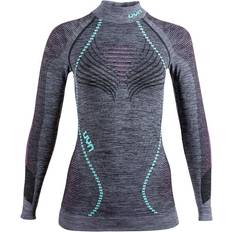 UYN Ambityon UW Long Sleeve Shirt Women - Black Melange/Pink Aqua