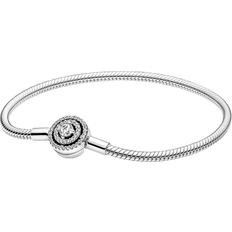 Pandora Armband Pandora Moments Halo Snake Chain Bracelet - Silver/Transparent