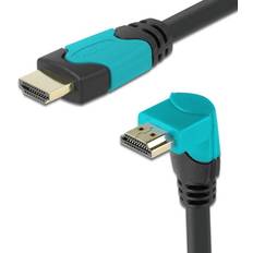 DeLock HDMI-kablar - Standard HDMI-Standard HDMI - Svarta DeLock Downwards Angled HDMI-HDMI 3m