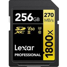 LEXAR 256 GB - SDXC Minneskort LEXAR Professional SDXC 270/180MB/s Class 10 UHS-II U3 V60 1800x 256GB