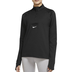 Nike Dam - Elastan/Lycra/Spandex - Svarta T-shirts Nike Dri-FIT Trail Running Midlayer Women - Black/Dark Smoke Grey/White