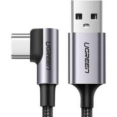 Gråa - USB-kabel Kablar Ugreen 3A 2.0 USB A - USB C 90 Degree Angled M-M 2m