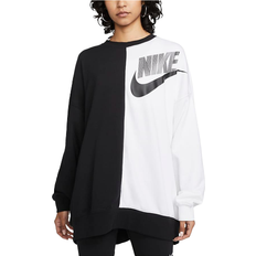 26 - Dam - Sweatshirts Tröjor Nike Sportswear Over-Oversized Fleece Dance Sweatshirt Women's - Black/White