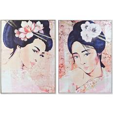 Dkd Home Decor Tavla Kanvas Geisha (2 pcs) (103.5 x 4.5 x 144 cm) Tavla