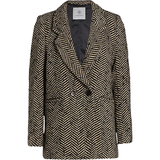 Anine Bing Fishbone Blazer - Cream and Black