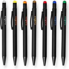 Nedis Stylus pen m/kuglepen (gummispids) Sort 7-Pack