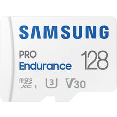 Samsung 128 GB - Class 10 Minneskort & USB-minnen Samsung Pro Endurance microSDXC Class 10 UHS-I U3 V30 100/40MB/s 128GB +Adapter