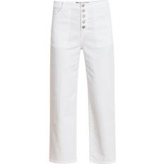 Veronica Beard Crosbie Wide-Leg Cropped Jeans - White