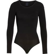 Dam - Viskos Bodys Yummie Long Sleeve Shaping Thong Bodysuit - Black