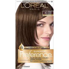 L'oral Superior Preference Fade-Defying Color/shine 5G Medium Golden Brown No Color