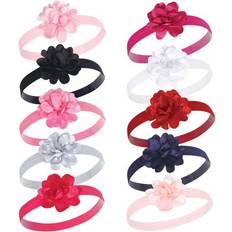 Hudson Baby Flower Headband 10-pack - Satin Pink/Black ( 10158541)
